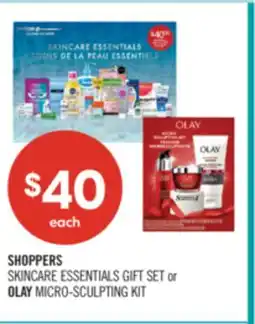 Shoppers Drug Mart SHOPPERS SKINCARE ESSENTIALS GIFT SET or OLAY MICRO-SCULPTING KIT offer