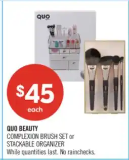 Shoppers Drug Mart QUO BEAUTY COMPLEXION BRUSH SET or STACKABLE ORGANIZER offer