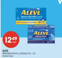 Shoppers Drug Mart ALEVE NAPROXEN CAPLETS or CAPSULES 20's - 50's offer
