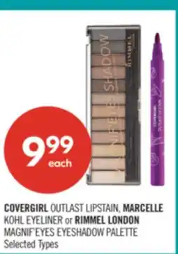 Shoppers Drug Mart COVERGIRL OUTLAST LIPSTAIN, MARCELLE KOHL EYELINER or RIMMEL LONDON MAGNIF'EYES EYESHADOW PALETTE offer