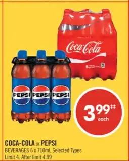 Shoppers Drug Mart COCA-COLA or PEPSI BEVERAGES 6 x 710mL offer