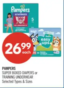 Shoppers Drug Mart PAMPERS SUPER BOXED DIAPERS or TRAINING UNDERWEAR offer