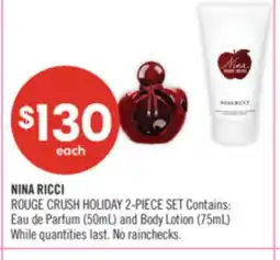 Shoppers Drug Mart NINA RICCI ROUGE CRUSH HOLIDAY 2-PIECE SET offer
