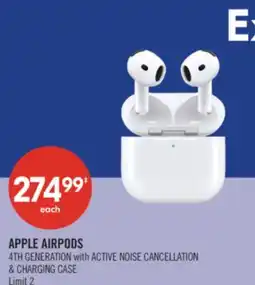 Shoppers Drug Mart APPLE AIRPODS 4TH GENERATION with ACTIVE NOISE CANCELLATION & CHARGING CASE offer