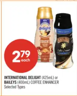 Shoppers Drug Mart INTERNATIONAL DELIGHT (425mL) or BAILEYS (400mL) COFFEE ENHANCER offer