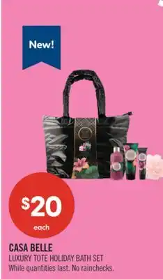 Shoppers Drug Mart CASA BELLE LUXURY TOTE HOLIDAY BATH SET offer