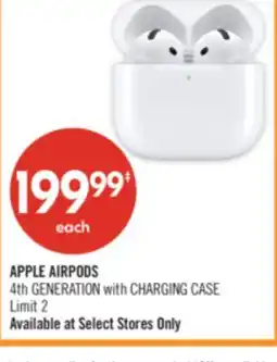 Shoppers Drug Mart APPLE AIRPODS 4th GENERATION with CHARGING CASE offer