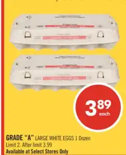 Shoppers Drug Mart GRADE A LARGE WHITE EGGS offer