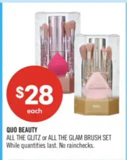 Shoppers Drug Mart QUO BEAUTY ALL THE GLITZ or ALL THE GLAM BRUSH SET offer