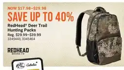 Cabela's RedHead Deer Trail Hunting Packs offer