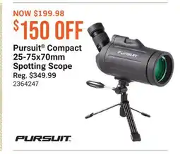 Cabela's Pursuit Compact 25-75x70mm Spotting Scope offer