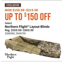 Cabela's Select Northern Flight Layout Blinds offer