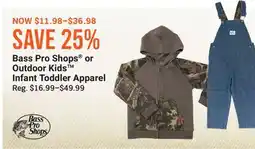 Cabela's Bass Pro Shops or Outdoor Kids Infant Toddler Apparel offer