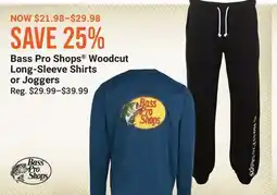 Cabela's Bass Pro Shops Woodcut Long-Sleeve Shirts or Joggers offer