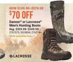Cabela's Danner or Lacrosse Men's Hunting Boots offer