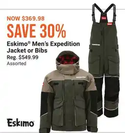 Cabela's Eskimo Men's Expedition Jacket or Bibs offer