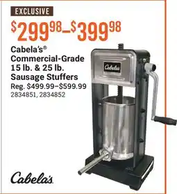 Cabela's Cabela's Commercial-Grade 15 lb. & 25 lb. Sausage Stuffers offer