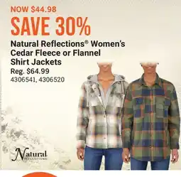 Cabela's Natural Reflections Women's Cedar Fleece or Flannel Shirt Jackets offer