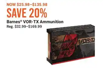 Cabela's Barnes VOR-TX Ammunition offer