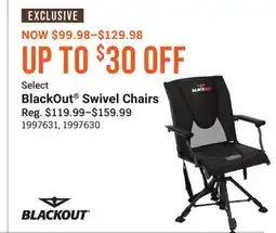 Cabela's Select BlackOut Swivel Chairs offer