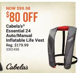 Cabela's Cabela's Essential 24 Auto/Manual Inflatable Life Vest offer