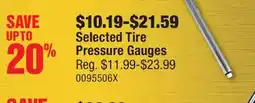PartSource Selected Tire Pressure Gauges offer