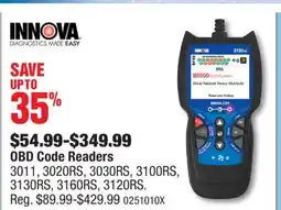 PartSource INNOVA OBD Code Readers offer