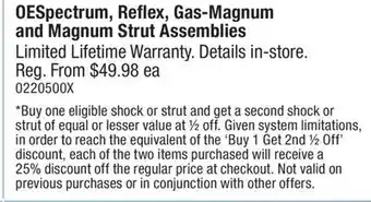 PartSource OESpectrum, Reflex, Gas-Magnum and Magnum Strut Assemblies offer