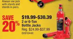 PartSource 2 or 6-Ton Bottle Jacks offer