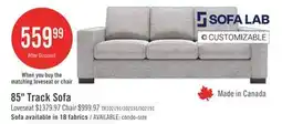 The Brick Sofa Lab Customizable Sofa Lab Track 85 Linen-Look Fabric Sofa with Track Arms - Luna Domino Grey offer