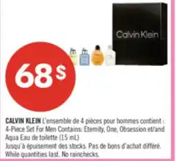 Pharmaprix CALVIN KLEIN 4-Piece Set For Men Contains: Eternity, One, Obsession and Aqua Eau de toilette (15 mL) offer