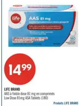 Pharmaprix LIFE BRAND 81mg Low Dose 81mg ASA Tablets (180) offer