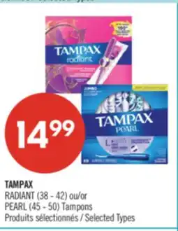 Pharmaprix TAMPAX RADIANT (38 - 42) or PEARL (45 - 50) Tampons offer