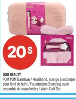 Pharmaprix QUO BEAUTY POM POM Headband Foundations Blending or Wash Cuff Set offer