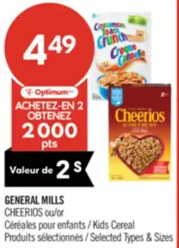 Pharmaprix GENERAL MILLS CHEERIOS or Kids Cereal offer