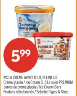 Pharmaprix PC LA CRÈME AVANT TOUT, Ice Cream (1.5L) or PREMIUM Ice Cream Bars offer