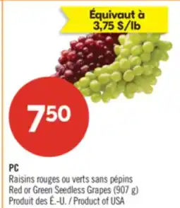 Pharmaprix PC Redor Green Seedless Grapes (907 g) offer