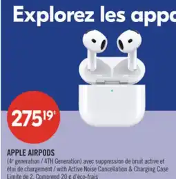 Pharmaprix APPLE AIRPODS (4TH Generation), with Active Noise Cancellation & Charging Case offer