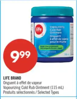 Pharmaprix LIFE BRAND Vapourizing Cold Rub Ointment (115 mL) offer