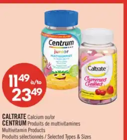 Pharmaprix CALTRATE Calcium or CENTRUM Multivitamin Products offer