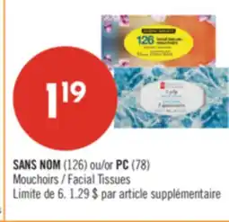 Pharmaprix NO NAME (126) or PC (78) Facial Tissues offer