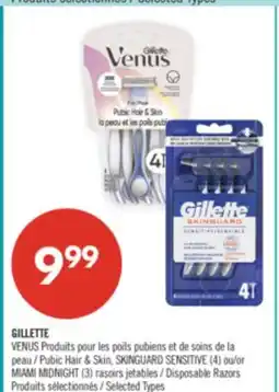 Pharmaprix GILLETTE VENUS Pubic Hair & Skin, SKINGUARD SENSITIVE (4) or MIAMI MIDNIGHT (3) Disposable Razors offer