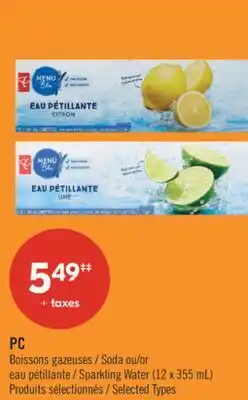 Pharmaprix PC Soda or Sparkling Water (12 x 355 mL) offer