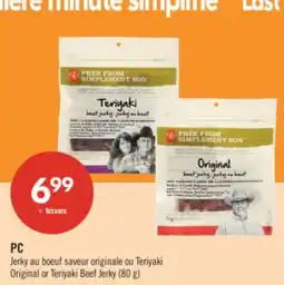 Pharmaprix PC Original or Teriyaki Beef Jerky offer