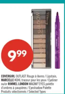 Pharmaprix COVERGIRL OUTLAST Lipstain, MARCELLE KOHL Eyeliner or RIMMEL LONDON MAGNIF'EYES Eyeshadow Palette offer