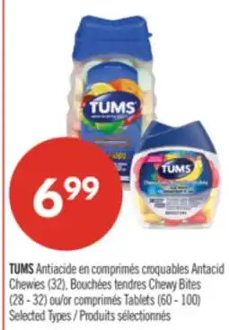 Pharmaprix TUMS Antacid Chewies (32), Chewy Bites (28 - 32) or Tablets (60 - 100) offer