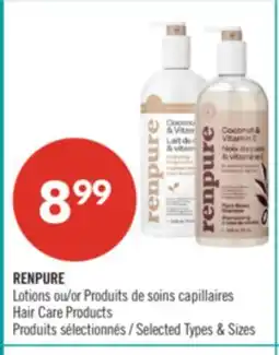Pharmaprix RENPURE Lotions or Hair Care Products offer