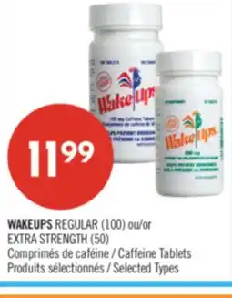 Pharmaprix WAKEUPS REGULAR (100) or EXTRA STRENGTH (50) Caffeine Tablets offer