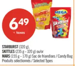 Pharmaprix STARBURST (320 g), SKITTLES (235 g - 320 g) or MARS (155 g - 170 g) Candy Bag offer