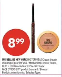 Pharmaprix MAYBELLINE NEW YORK Mechanical Eyeliner Pencil, COVER STICK Concealer or FACE STUDIO CITY Bronzer offer